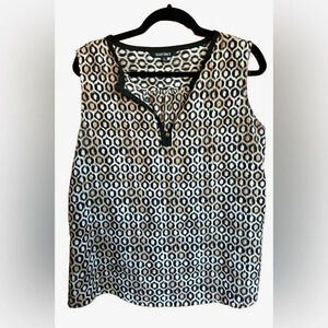 2/$15 - Ellen Tracy Sleeveless Geometric Print Blouse – Size Large
